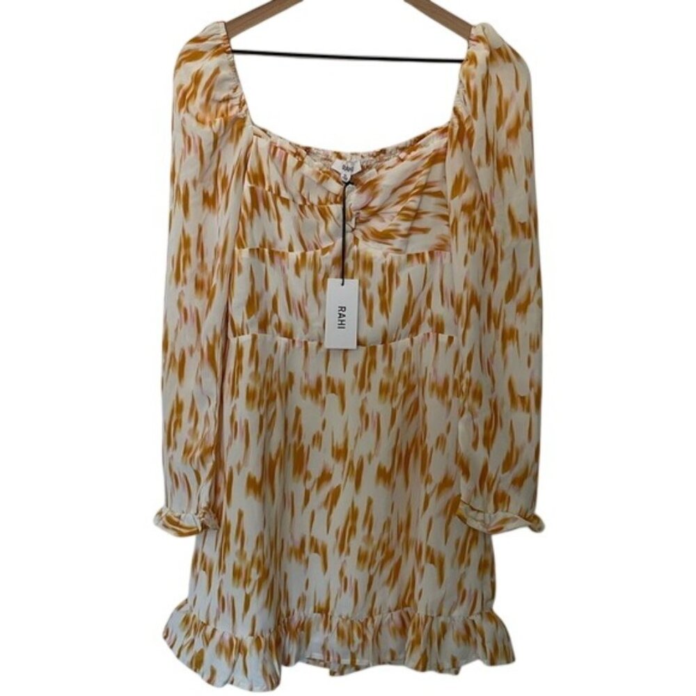 Anthropologie Rahi Women's Medium Bailey Long Sleeve Milkmaid Ruffle Mini Dress